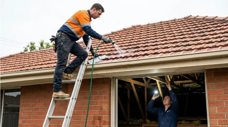 Resealing chimney flashing to fix a persistent roof leak
