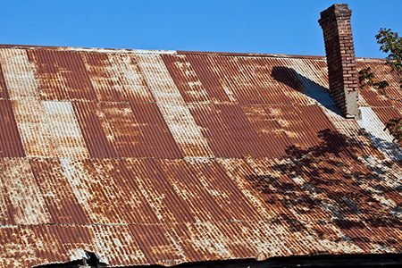 Rusted commercial roof repair