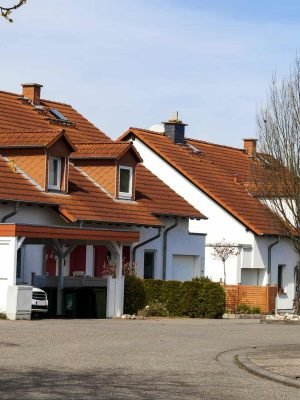Residential homes with orange tiled roofs